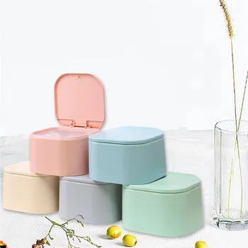 

1pc Mini Desktop Press Type Elastic Cover Nordic Small Trash Can Multifunctional Kitchen Office Trash Storage Bin