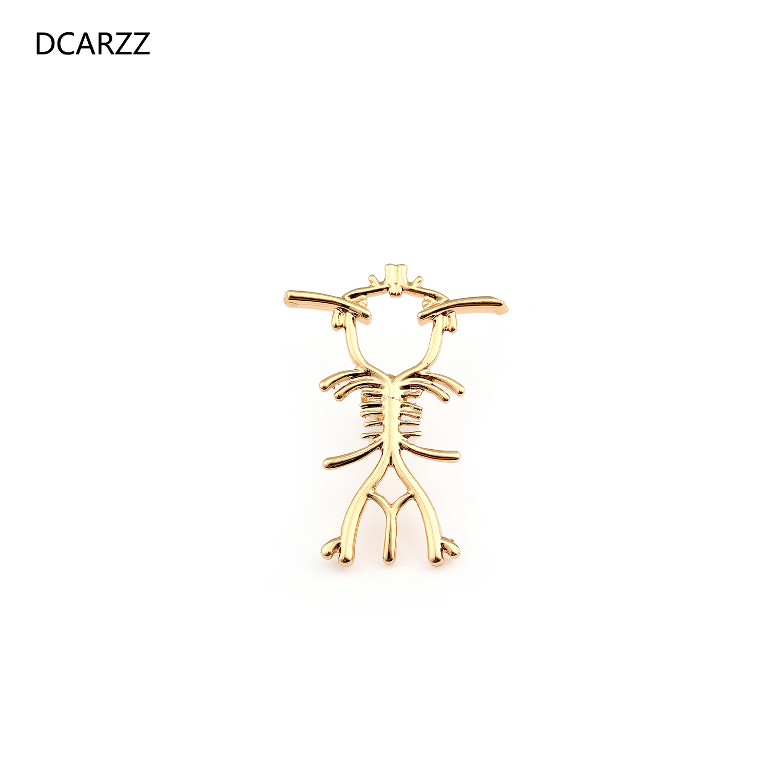 Брошь в форме скелета DCARZZ булавка модное ювелирное изделие с золотым и