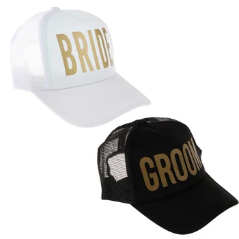 

Blesiya Bride Groom Caps Hat Wedding Bridal Shower Baseball Hat Trucker Cap