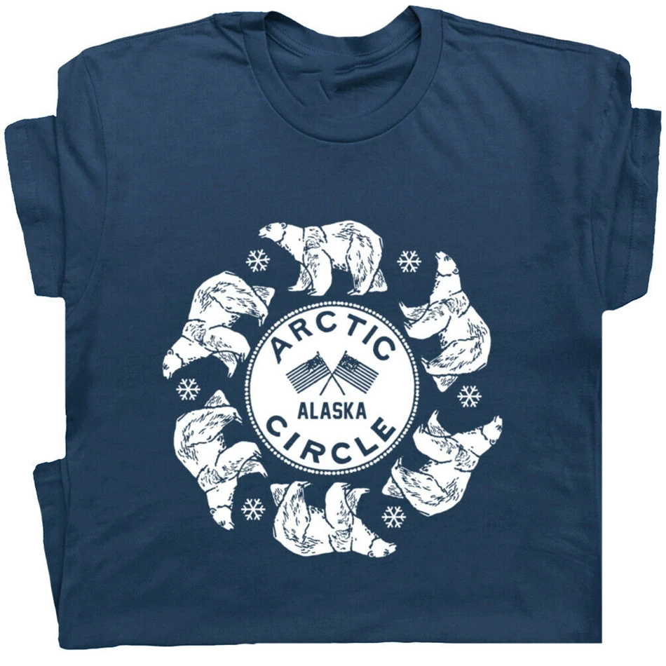 Футболка Arctic Circle винтажная Лыжная футболка Polar Bear Alaska Iditarod для катания на лыжах и