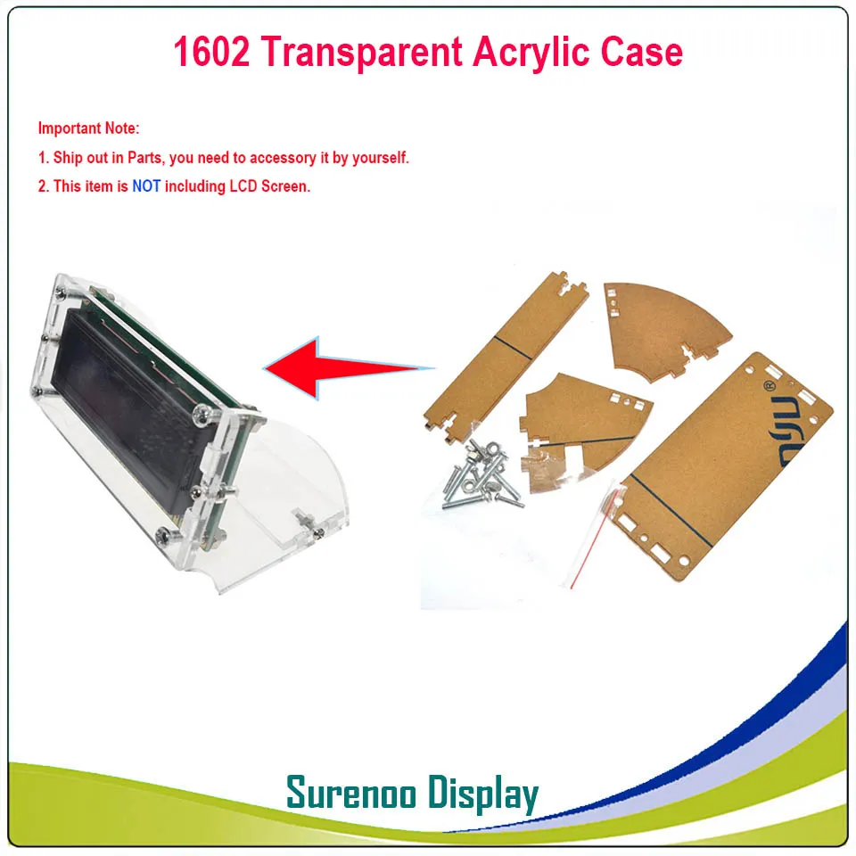 Гроув 162 16X2 1602 3,3-5 в серийный IIC IEC FSTN отрицательный характер ЖК-модуль экран дисплея LCM панель с RGB Подсветкой - Цвет: Acrylic Case