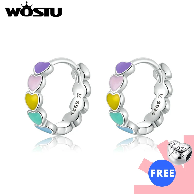 Stud-Earrings Crystal Fine-Jewelry Rainbow Colorfu 925-Sterling-Silver Designer WOSTU