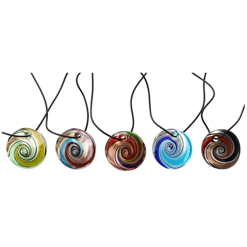 

5 PCS Necklace Pendant Chain Glass Pendant Fashion Jewelry