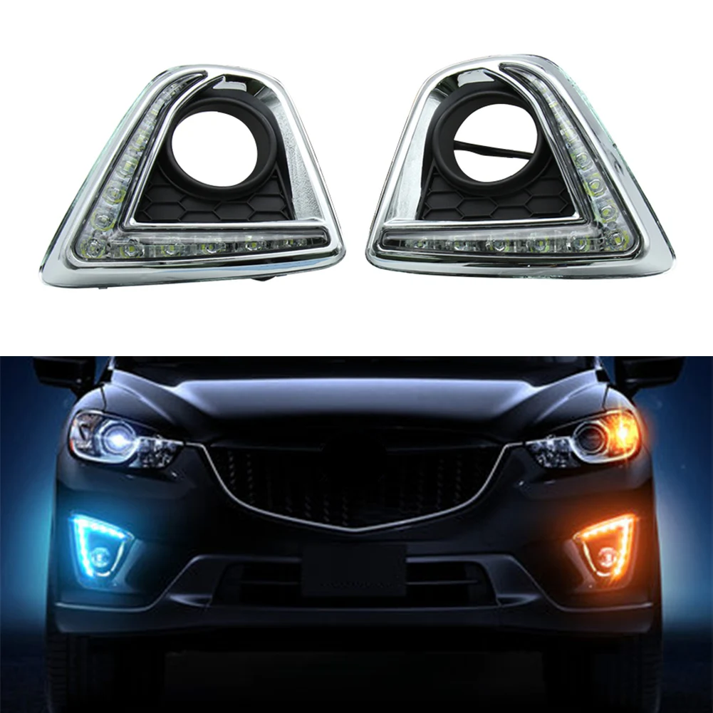 

Car LED Daytime Running Lights DRL 3Colors For Mazda CX-5 CX5 2012 2013 2014 Turn Signal Lamp Replacement Accessories Parts 2Pcs