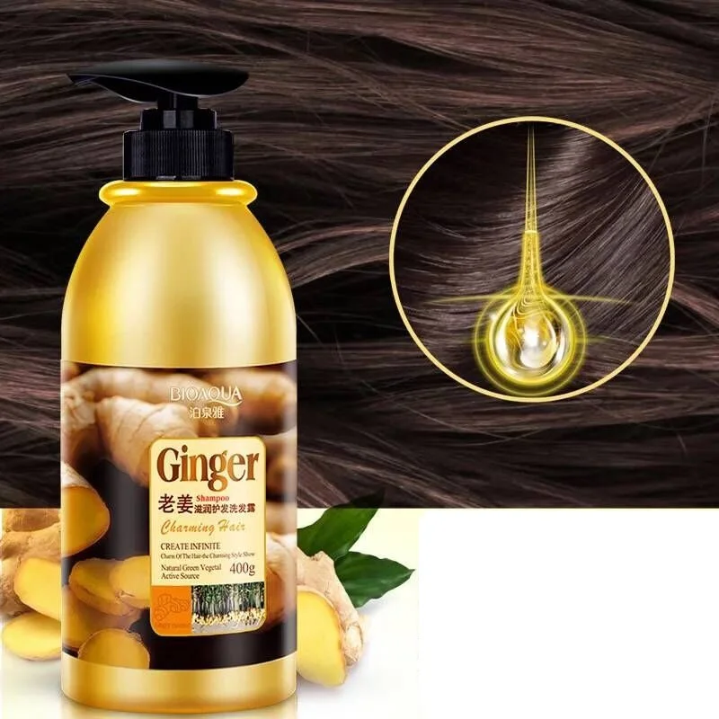 Травяной имбирный шампунь для волос без силиконового контроля над маслом против перхоти и зуда, профессиональное Очищение волос, 400 мл