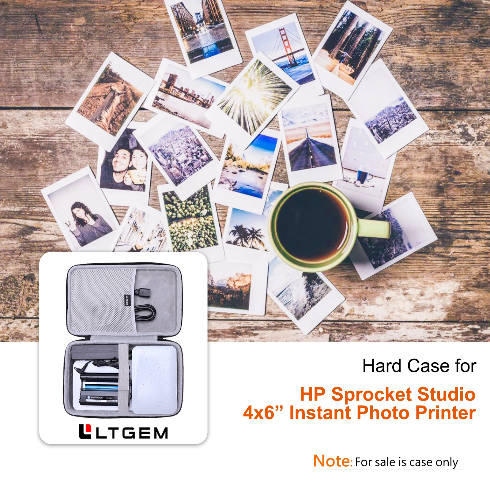 LTGEM Waterproof EVA Hard Case for HP Sprocket studio 4x6