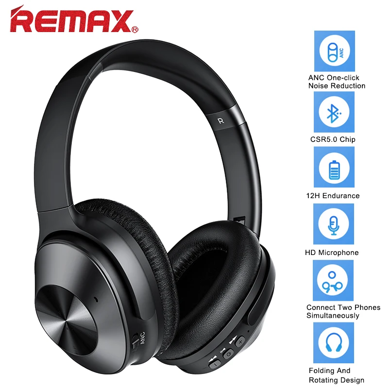 REMAX Headphones Wireless HIFI Stereo Earphones Bluetooth Profession Noise Reduction Headphones Multiple Co connections Earphone