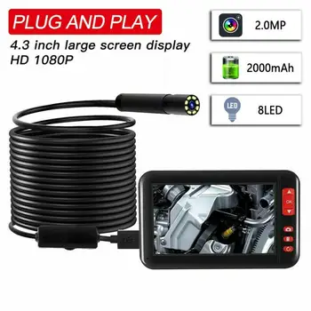 

2020 New Universal 4.3" 1080P Camera Inspection Borescope Endoscope Pipe Tube Scope Car Repair Tool DC 5V 500mA/1A Black Color