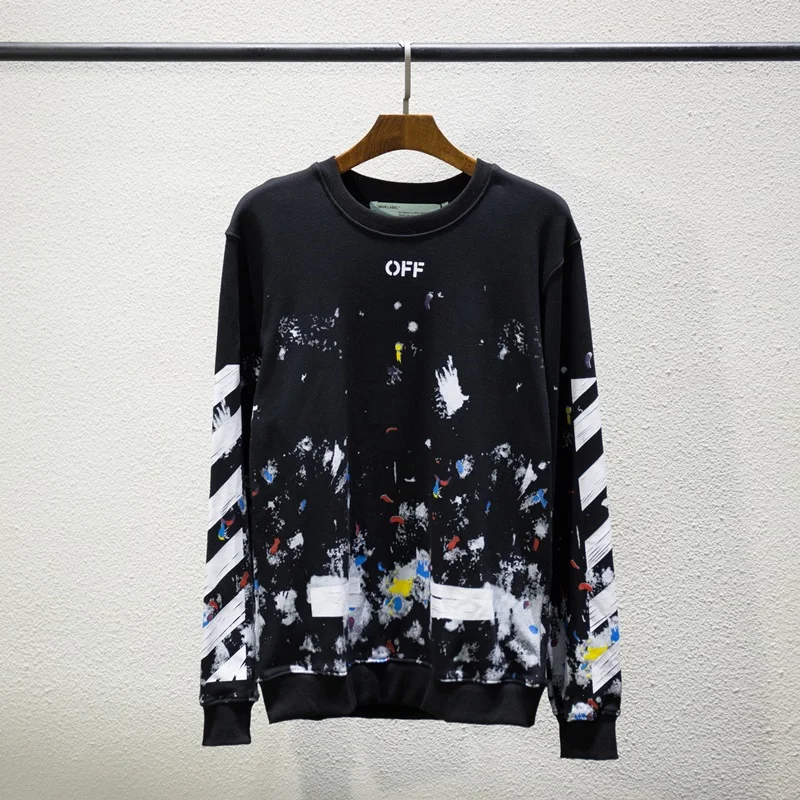 19ss Off-White OW для мужчин и женщин VIRGIL ABLOH splash star arrow Модная хлопковая Повседневная Толстовка, худи, спортивная куртка, пуловер