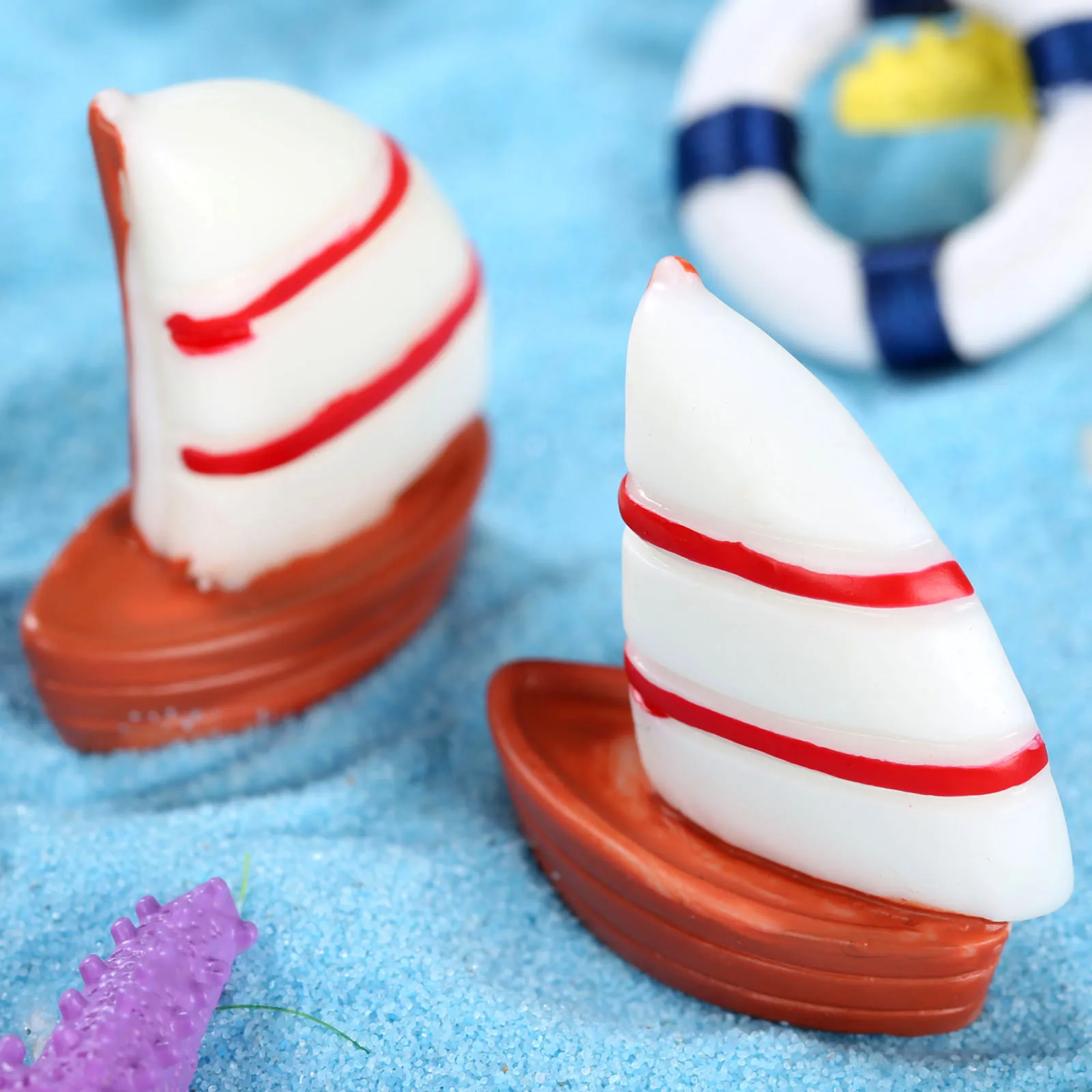 White Sailing Boat Мини искусственный пляжный стул микро Фея садовая фигурка миниатюрный/Террариум/украшение для кукольного домика орнамент DIY аксессуары - Цвет: White Sailing Boat