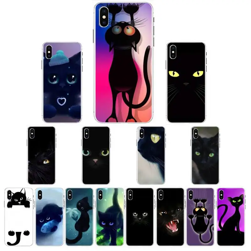 Классный черный кошачий зеленый глаз DIY Роскошный чехол для телефона IPhone 11 Pro XS MAX 8