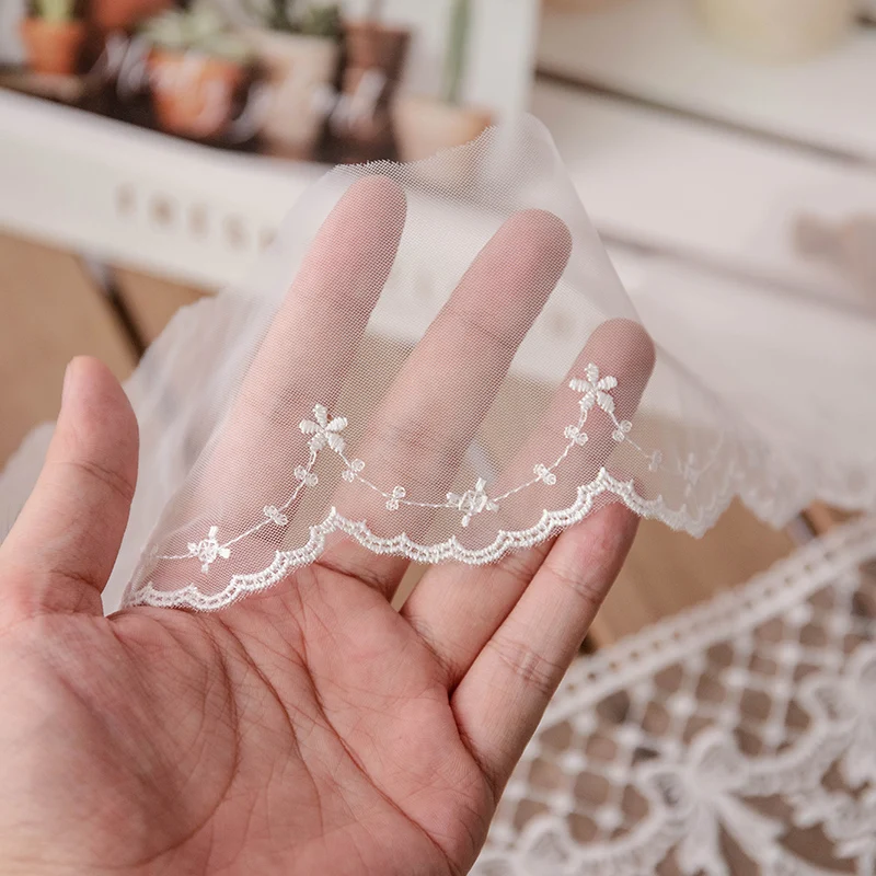 Lace Ribbon Sewing Accessories 3D Butterfly Embroidery Fringe Trimmings For Dress Home Decorative DIY Crafts 2yards
