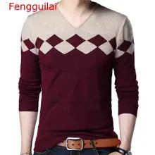 Дизайнерский пуловер Argyle мужской свитер платье тонкий трикотаж трикотажные свитера Мужская одежда зауженного покроя трикотаж модная одежда