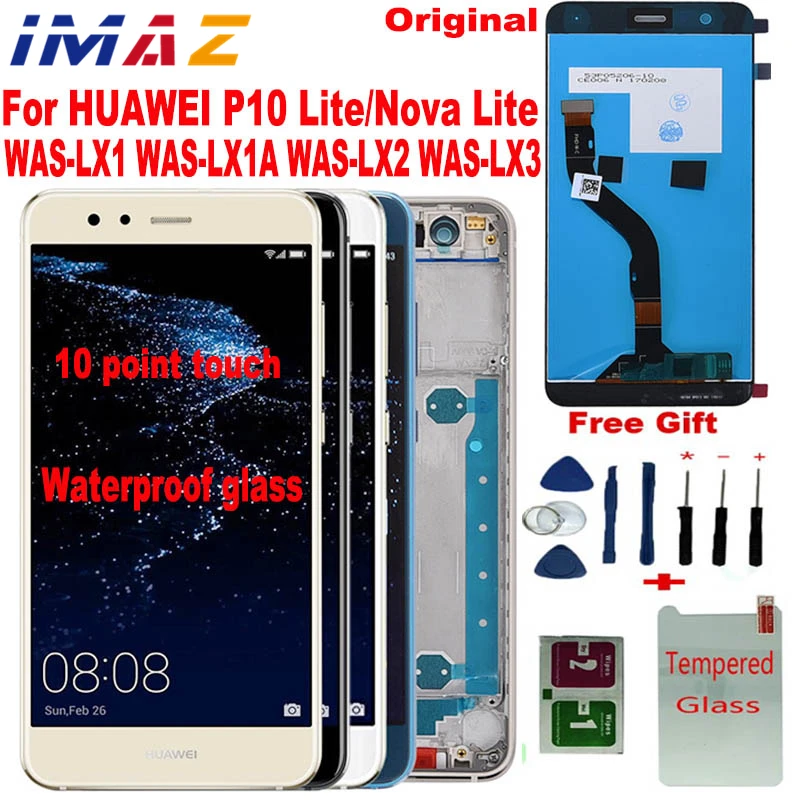 

IMAZ 5.2" Original LCD For HUAWEI P10 Lite WAS-LX1 WAS-LX1A LX2 Display Touch Screen with Frame For HUAWEI Nova Lite LCD Screen