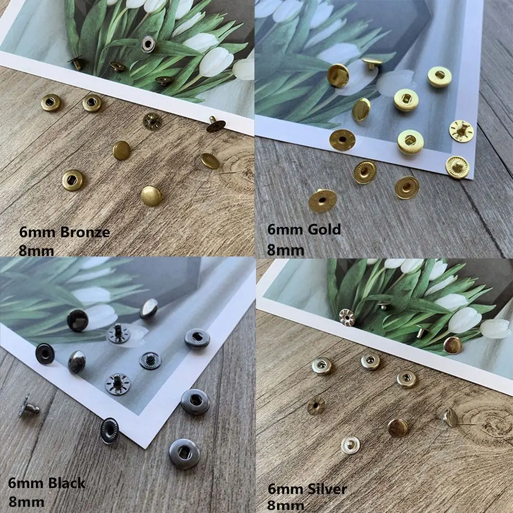 3Sets 6/8mm Mini Metal Button DIY Doll Clothes Craft Buckle Miniature Invisible Snap for 1/6 Doll Clothing Sewing Accessories