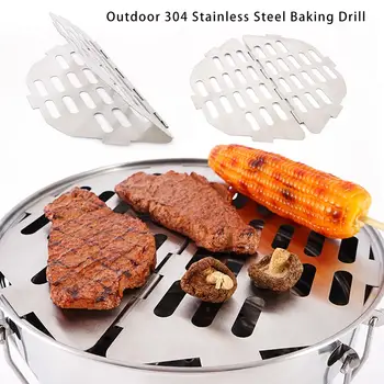 

304 Stainless Steel Baking Grill Folding Barbecue Grill Mat Non-stick Teflon Cookware for Outdoor Camping BBQ Accessories