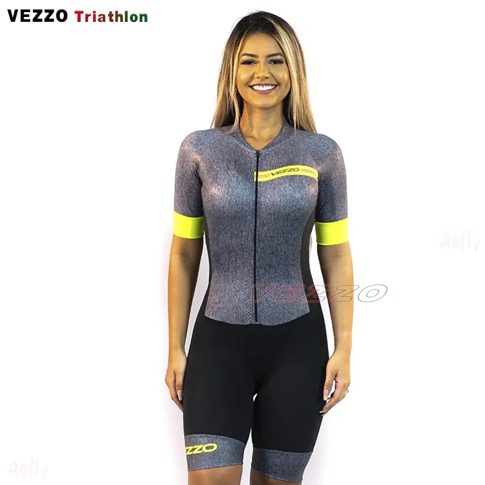 VEZZO Women's Cycling Clothing Triathlon Free Shipping Jumpsuit Short  Summer Camouflage Set - AliExpress