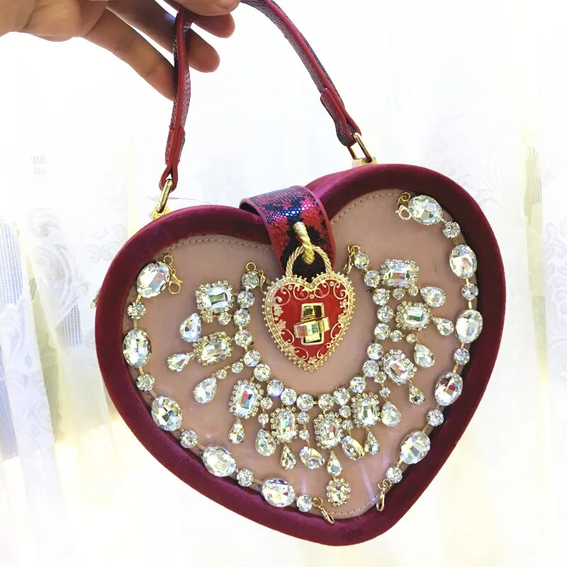 Fashion Designer Luxury Women Diamond Tote Bag Party Bag Mobile Wallet