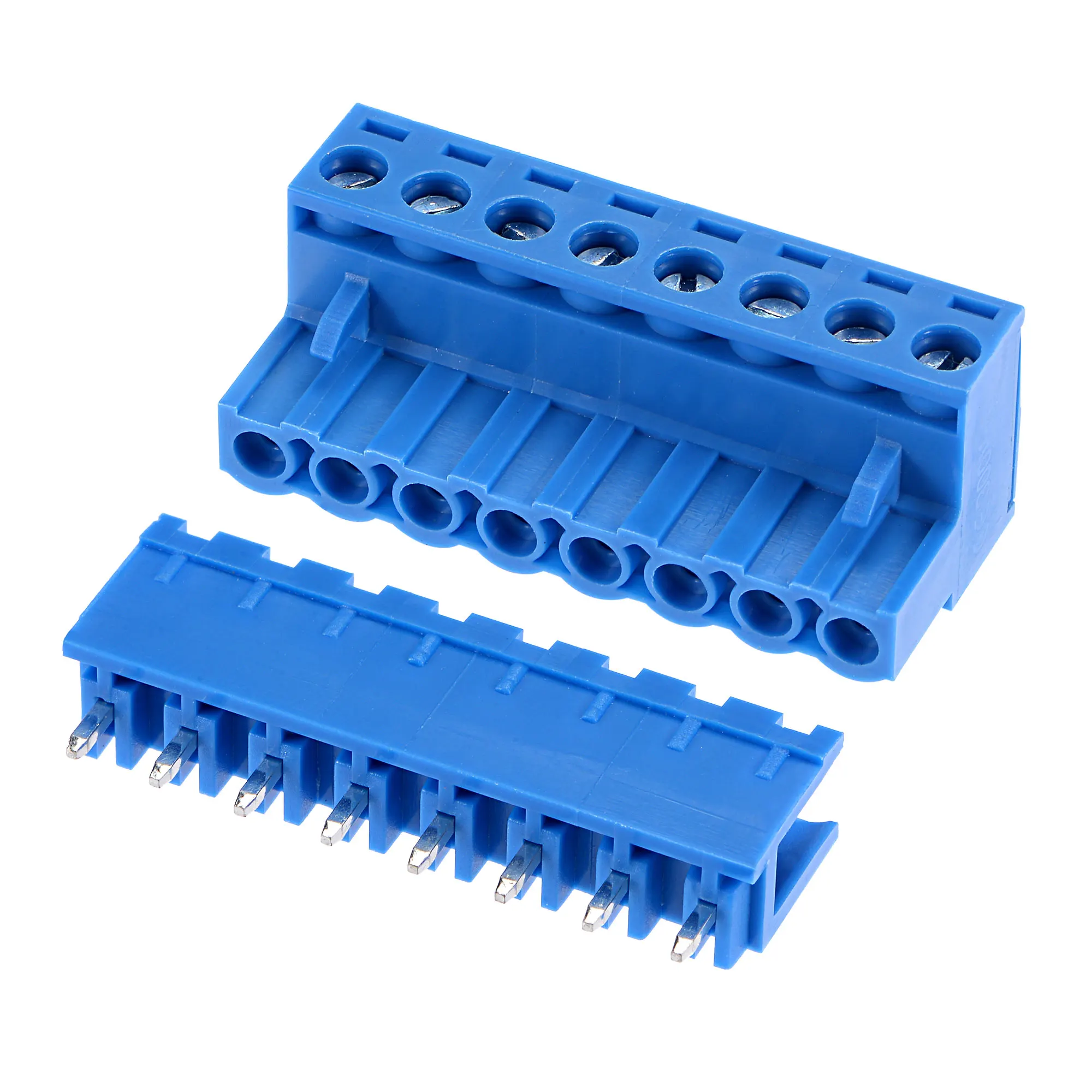 Uxcell PCB 마운트 나사 터미널 블록, 전기 기기, 스트레이트 플러그인, 5.08mm 피치, 8 핀, 15A, 2 세트