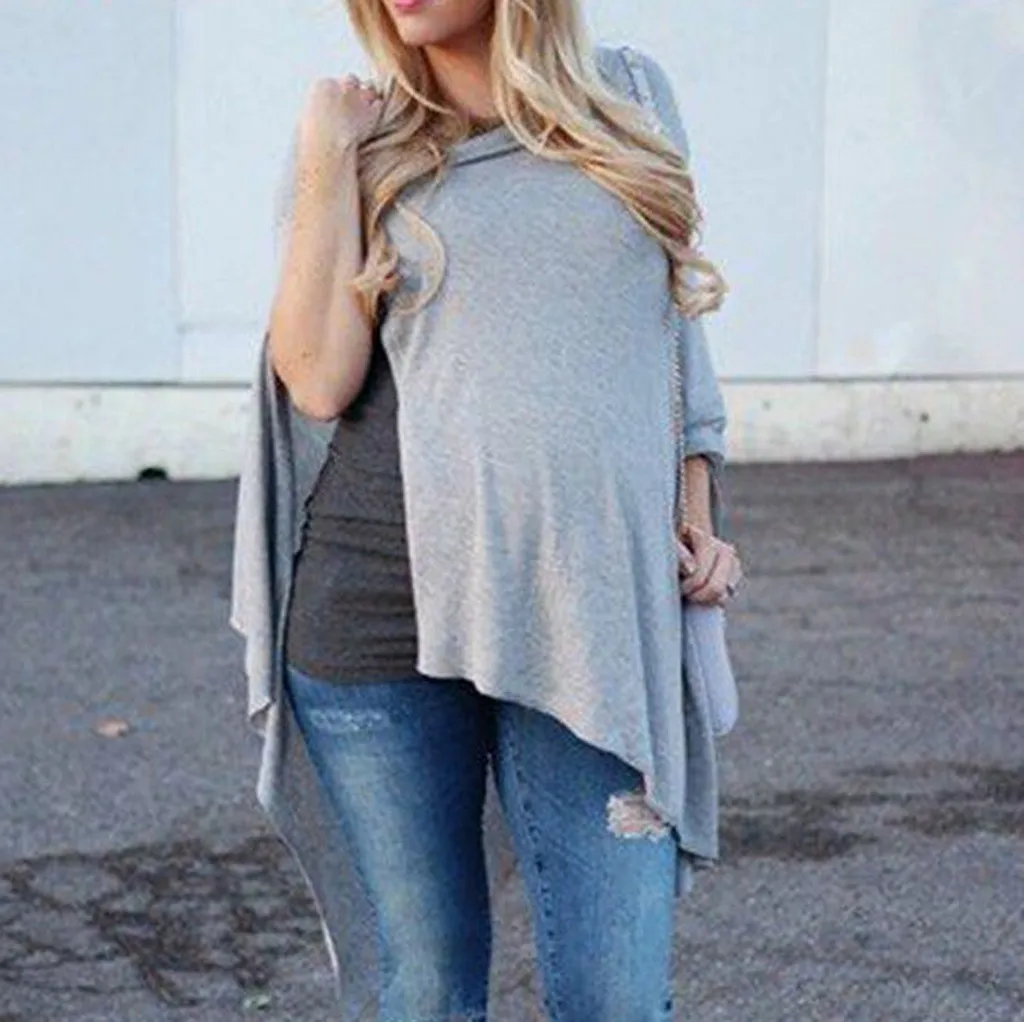 

Spring Clothes For Women Maternity Breastfeeding Tee Nursing Top Solid Long Sleeve Fashion T-shirt
