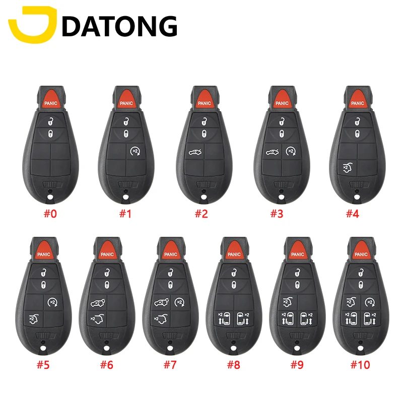 Datong World Car Remote Key Shell Case For Jeep Cherokee Dodge 300C Chrysler Town Country Replacement Smart Card Housing Cover datong world car remote control key for chrysler jeep cherokee dodge ram durango fcc gq4 54t 434mhz 4a pcf7953m auto smart card