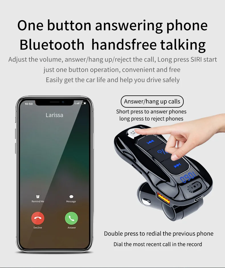 JINSERTA Bluetooth 5,0 fm-передатчик PD QC3.0 модулятор Handsfree автомобильный комплект USB TF музыкальный MP3 плеер автомобильное зарядное устройство