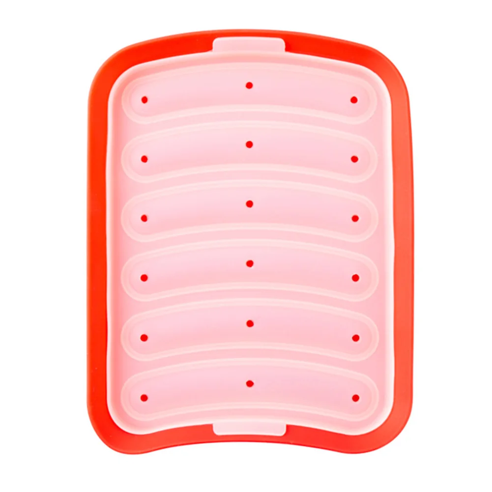6-grid Non-Stick Silicone Sausage Mold Hot Dog Mold for Oven and Microwave Cooking J2Y