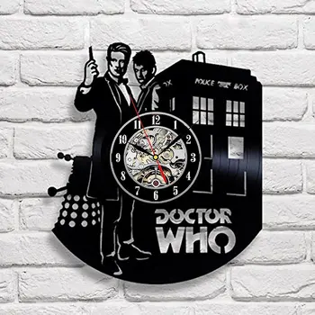 

Doctor Who Wall Clock Vintage Modern Design Creative Vinyl CD Record Hanging Clocks Wall Watch Art Home Decor Silent 12 inch
