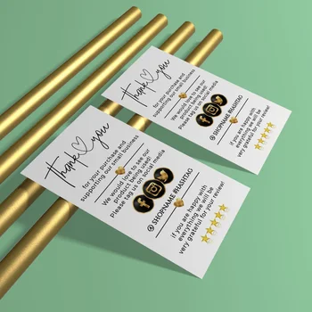 

Custom MINI card - Small Business Insert card / Simple Shop Packaging Card Template / Gold Insert Card