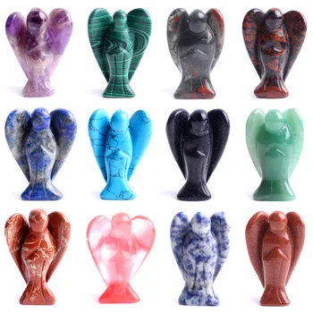 

1Pc 1.5inch Natural Crystal Angel goddess Hand Carved Crystal Angel Wing Statue Decor Figurine Healing Gift Home decor