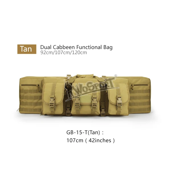 130 см/52 дюйма Длина военные сумки 600D Оксфорд двойная тактическая сумка CS страйкбол пистолет винтовка сумки для мужчин рыбалка охота Пешие прогулки - Цвет: GB-15-TAN