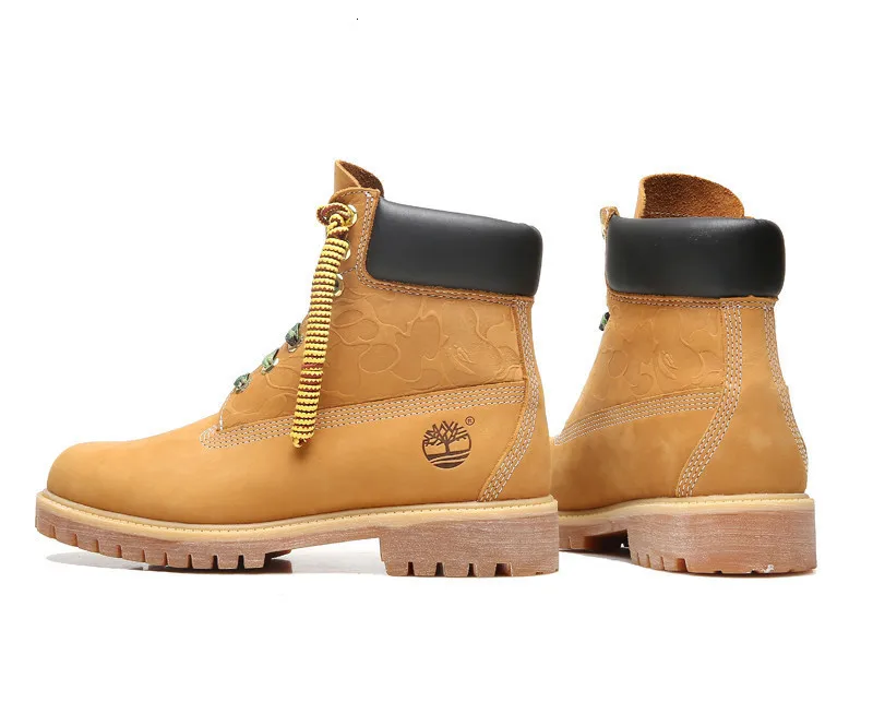 TIMBERLAND оригинальные мужские Премиум водонепроницаемые ботильоны, мужские уличные Прочные ботинки из натуральной коровьей кожи желтого цвета A1R7Y