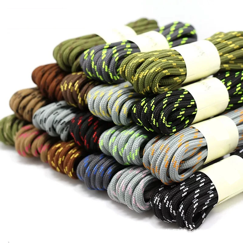 Durable Outdoor Sport Shoelaces - Round, Non-Slip, Multiple Lengths & Colors