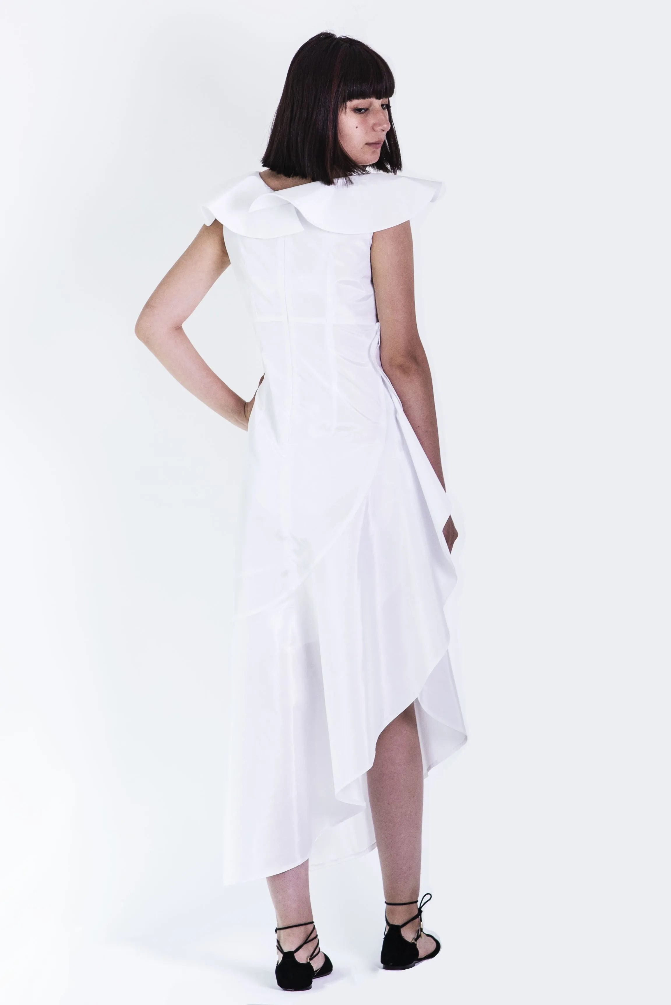 

Kavshak Flywheel Collar Taffeta Women Dress