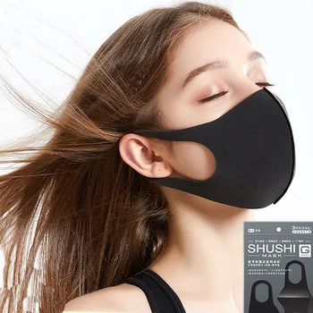 

Mossha 3 pcs Anti Dust black mouth protection Mask Fashion Face Mouth Mask Blend Reusable Solid Masks for women Windproof mask