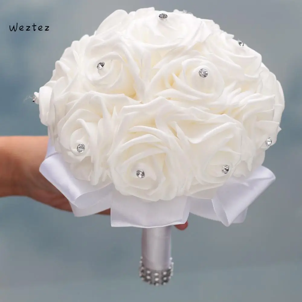 Свадебный букет новый стиль Свадебный букет искусственный цветочный свадебный Шелковый Искусственный цветок роза букет украшение для