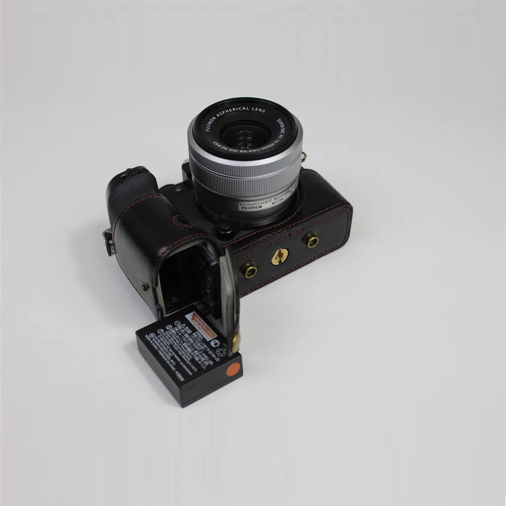 럭셔리 버전 가죽 케이스 보호 커버, Fujifilm FUJI X-S10 XS10 카메라 가방 숄더 스트랩, 배터리 개방 15-45mm 렌즈
