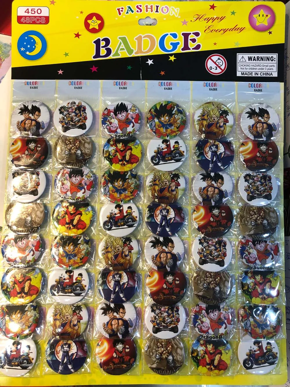 New Design 48pcs/ Set Japan Anime Kind's Cartoon Pin Badge 4.5cm Gifts