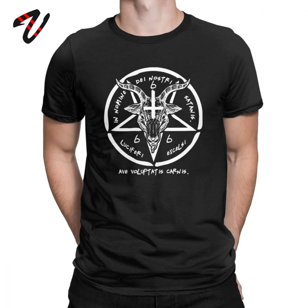 Футболка Baphomet мужская с круглым вырезом 666 хлопок крутая футболка надписью