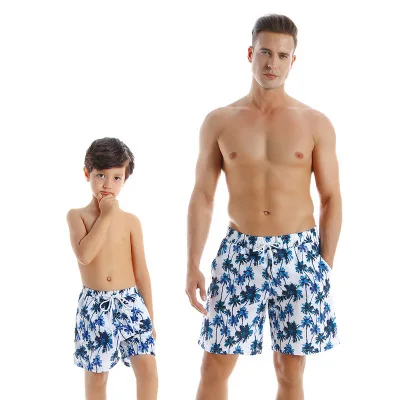 dad and son matching swim trunks