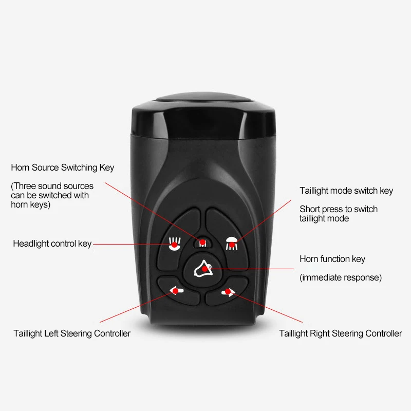 Flash Deal Intelligent USB Bike Rear Light Wireless Remote Control Turn Signal Bicycle Taillight with Bike Horn 12