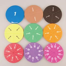 Frações instrumentos para a educação precoce forma redonda matemática calcular frações de jogo ferramentas de ensino estudantes dom dam 9cm