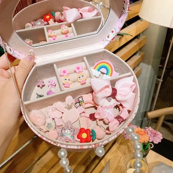 

Children's Hair Accessories Set Gift Box Little Girl Hairpin Set Box Headdress Hair Clip Princess Girl Baby Jewelry