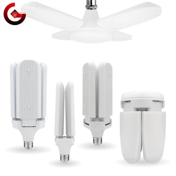 E27 접이식 선풍기 전구, AC 220V 접이식 UFO 램프, 360 도 램프, 콜드 화이트 스포트라이트, 24W, 45W, 60W