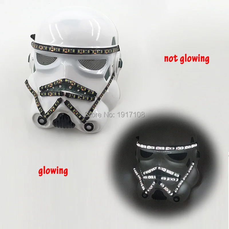 Cool Star Wars светящаяся маска для вечеринки светодиодный Хеллоуин маска-пленка тема вечерние рейв костюм реквизит 12V украшение для карнавальной вечеринки