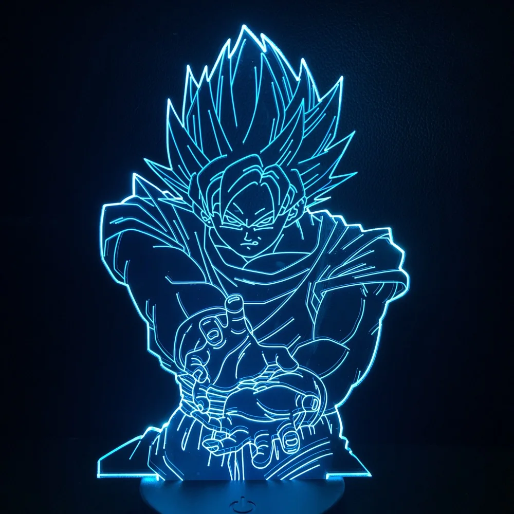 Dragon Ball Z фигурка Вегета Дети светодиодный Ночной светильник сенсорный Сенсор ребенок мальчик ночной Светильник Спальня декоративные настольные лампы ночной Светильник прикроватный