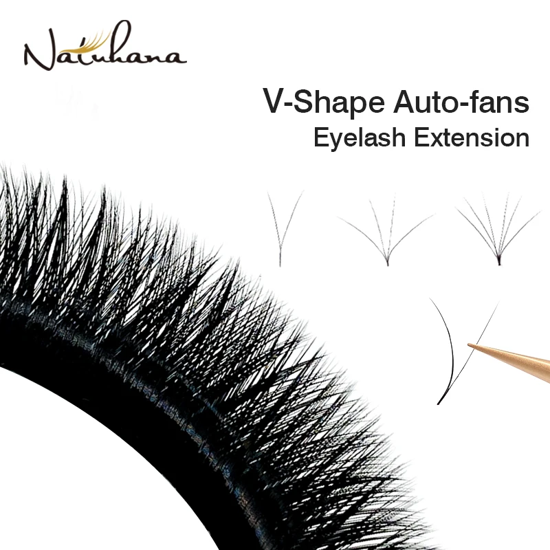 Eyelash-Extension Premade-Volume-Eyelashes Easy-Fan NATUHANA V-Shape Individual-Silk