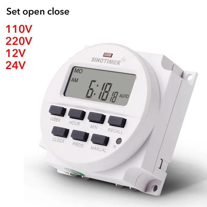 

CN101A 12V 24V 110V 240V Digital LCD Power Timer Programmable Time Switch Alarm Clock Light Timer Switch World Time Electronic