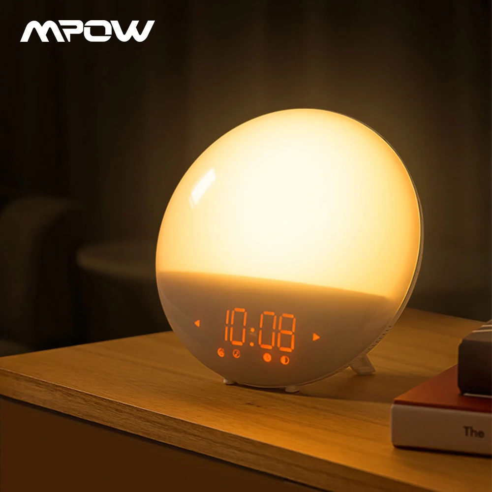 

Mpow Table Clock Electronic Desktop Digital Alarm Clock Radio Wake Up Light With Sunrise Simulation Snooze Function Bedside Lamp