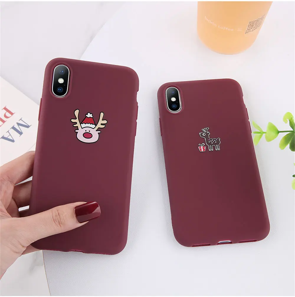 Moskado чехол для телефона с рождественским рисунком для iPhone 11 Pro X XR XS Max 7 8 6 6s Plus 5 SE милый олень Животные Мягкий ТПУ силиконовый чехол